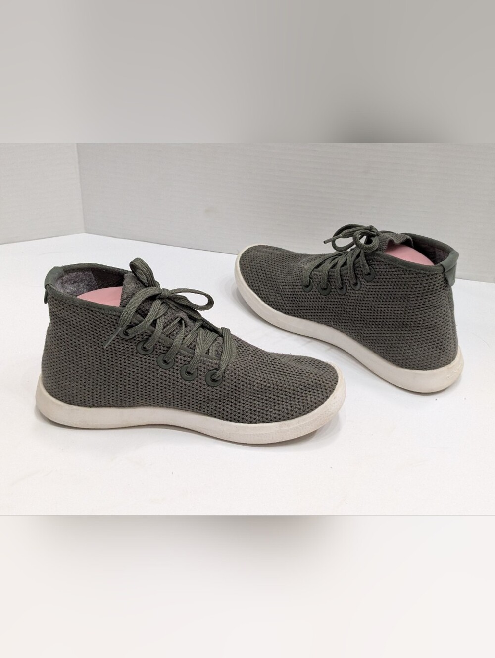 Allbirds Women's 8 Tree Topper High Top Sneakers Green White View 5